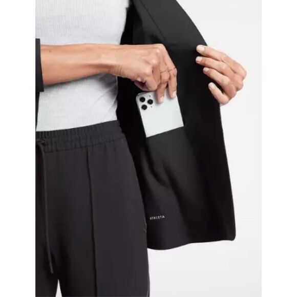 Athleta Avenue Blazer Jacket size 10 Black Career Office Academia Preppy - Picture 4 of 16